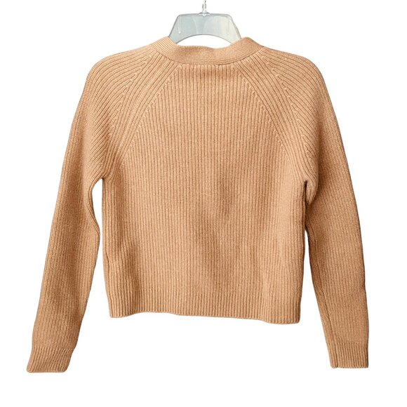 The Cashmere Project Brown Raglan Ribbed Button Cardigan - Small - Picture 4 of 9